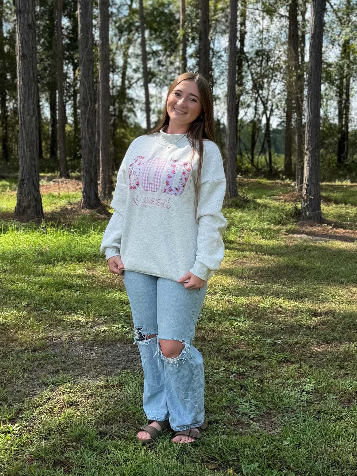 God is Good Floral Sweatshirt
