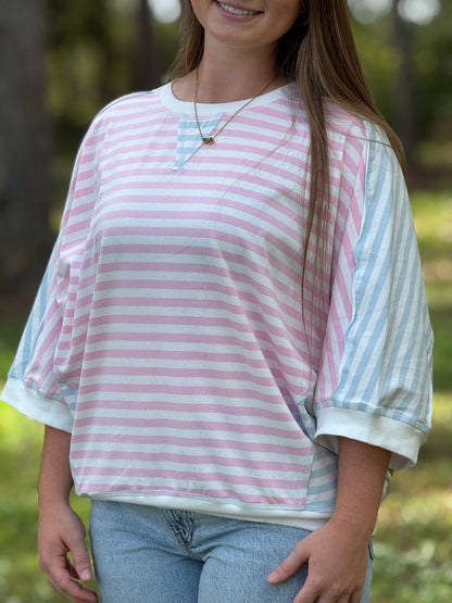 Cotton Candy Dreams Striped Dolman Top