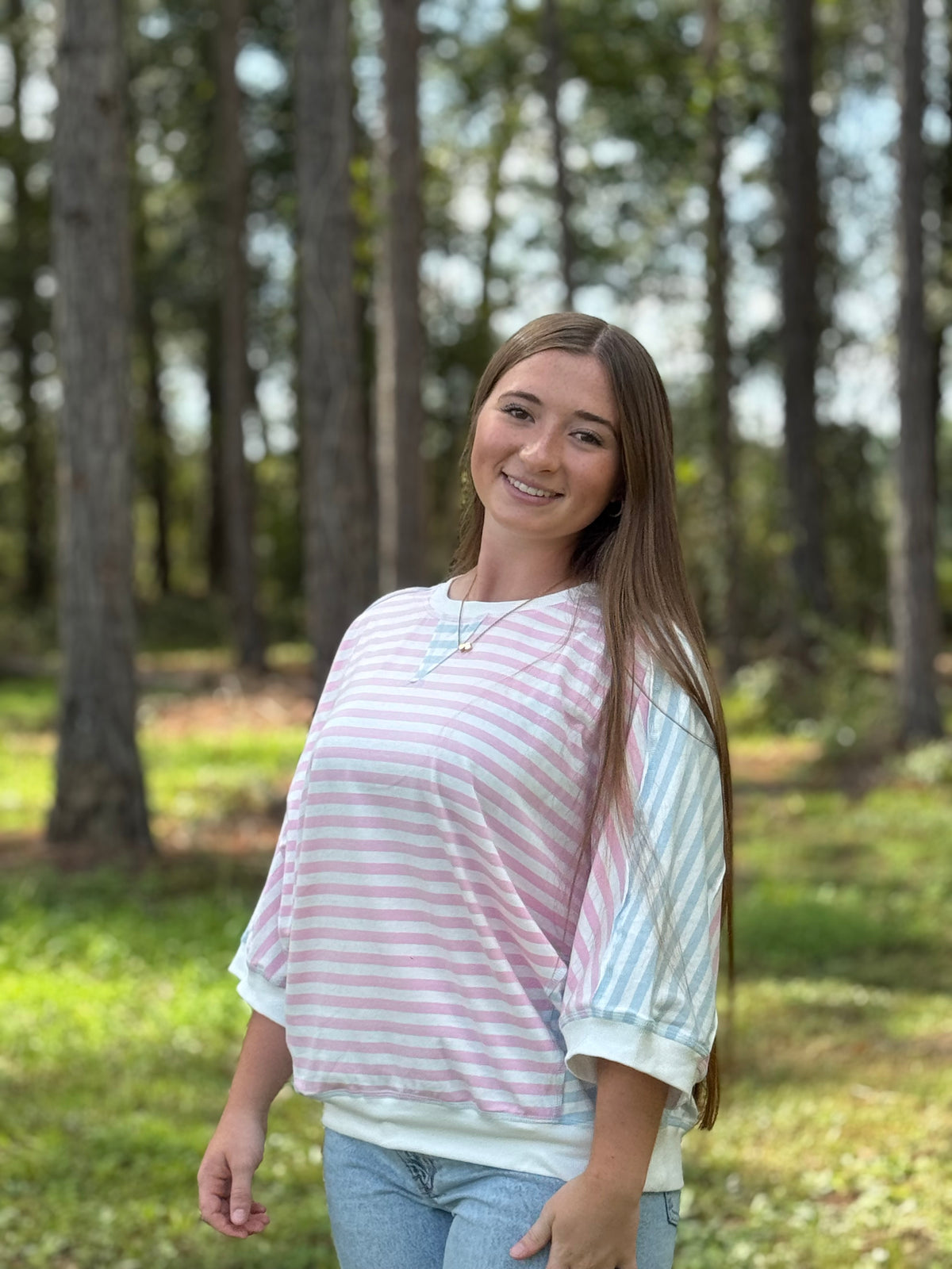 Cotton Candy Dreams Striped Dolman Top