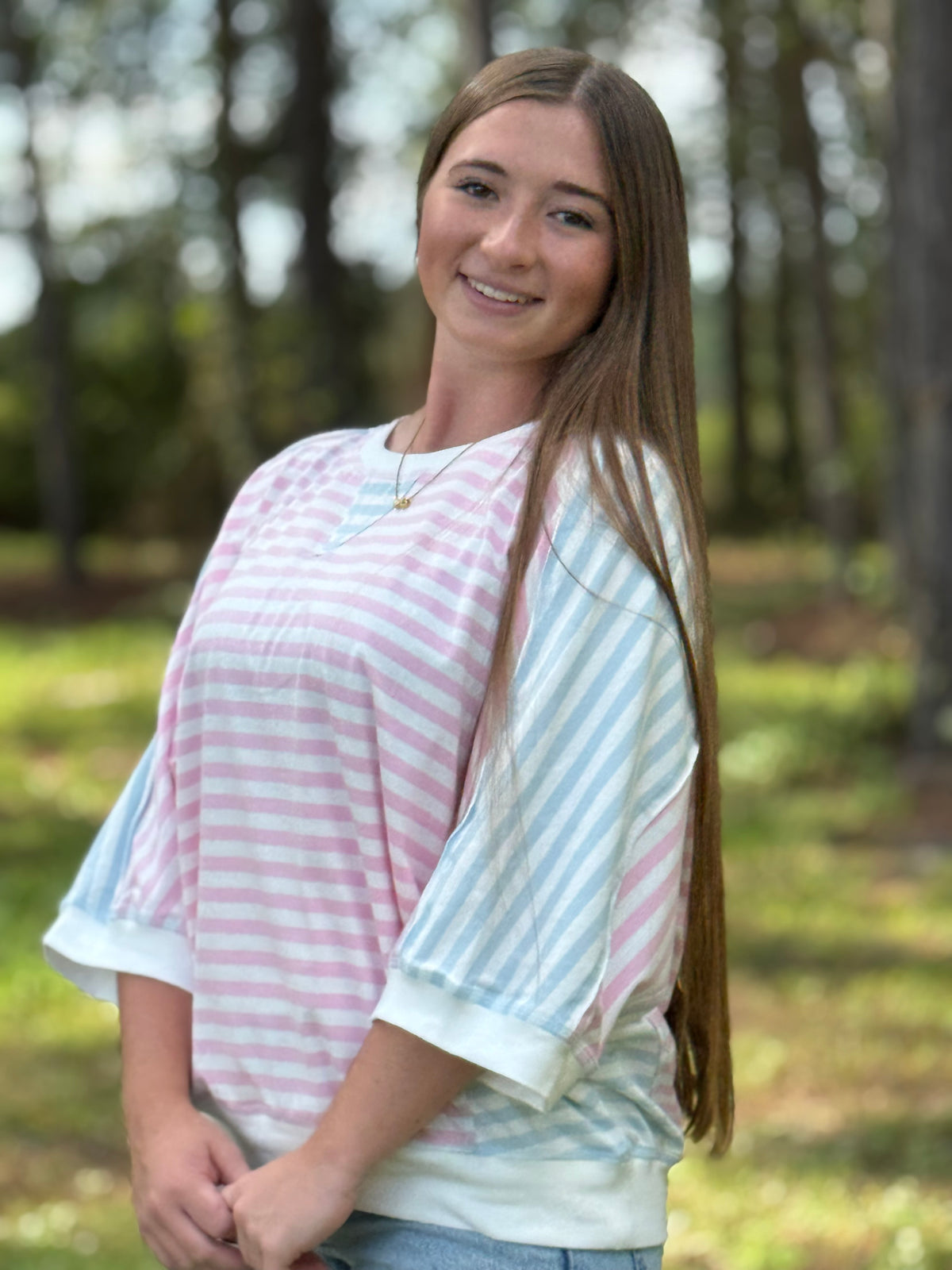 Cotton Candy Dreams Striped Dolman Top